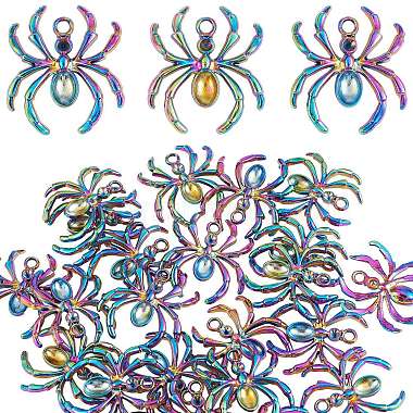 Rainbow Color Spider Alloy Pendants