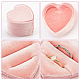 Caja para guardar anillos de pareja de cartón recubierta de terciopelo en forma de corazón(CON-WH0087-81B)-3