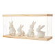 Rechteckige Vitrine für Minifiguren aus Acryl mit Ober- und Unterseite aus Holz(ODIS-WH0030-32B)-1