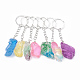 Dyed Natural Quartz Crystal Keychain(G-T104-34)-1
