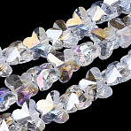 Electroplate Glass Beads, AB Color Plated, Faceted, Butterfly, Clear AB, 8x10x6mm, Hole: 1mm(EGLA-Q091-10mm-B19)