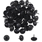 60Pcs Iron Nails, Furniture Repairing Supplies, Flat Round, Black, 27x25mm, Pin: 2mm(IFIN-FH0001-99)