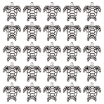 40Pcs Tibetan Style Alloy Beads, Sea Turtle, Antique Silver, 13.5x14x3.5mm, Hole: 1.2mm(TIBE-DC0001-18)