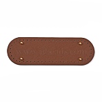 PU Leather Bag Bottoms, with Alloy Nails, Oval, for Knitting Bags, Saddle Brown, 26.1x8.2x0.4cm, Hole: 3.2mm(FIND-WH0014-94)