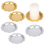 6Pcs 2 Colors Round Iron Jewelry Plates, Jewelry Tray, Jewelry Dish, For Jewelry Display, Photographic Prop, Mixed Color, 150.5x7mm, 3pcs/color(DJEW-OC0001-53)