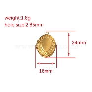 Stainless Steel Locket Pendants, Oval Charm, Golden, 24x16mm, Hole: 2.85mm(PW-WG2E111-05)