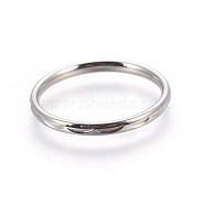 304 Stainless Steel Finger Rings, Stainless Steel Color, Size 7, 17mm(RJEW-O032-01P-17mm)