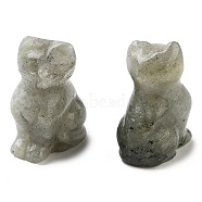 Natural Labradorite Carved Figurines, for Home Office Desktop Decoration, Cat, 10.5~13x16~18x21.5~23.5mm(DJEW-L023-B12)