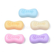 Opaque Resin Cabochons, Soap with Bear Head & Word, Mixed Color, 24.5x12x6.5mm(X-CRES-S307-041)