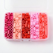 Melty Beads PE DIY Fuse Beads Refills for Kids, Tube, Gradual Red Color, 8.5~9x9~9.5mm, about 68pcs/compartment, 340pcs/box(DIY-X0244-01-B)