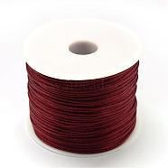 Nylon Thread, Rattail Satin Cord, Brown, 1.5mm, about 100yards/roll(300 feet/roll)(NWIR-R025-1.5mm-192)