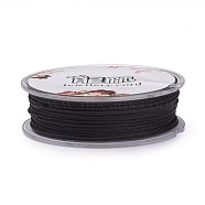 Polyester Metallic Thread, Black, 1mm, about 32.8 yards(30m)/roll(OCOR-G006-02-1.0mm-51)