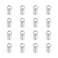 Tibetan Style Alloy Cord Ends, Silver, 10x4mm, Hole: 2mm(PALLOY-NB0001-04S)