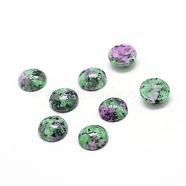 Synthetic Ruby in Zoisite Gemstone Cabochons, Half Round, 14x5.5mm(G-T020-14mm-17)