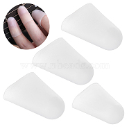 4Pcs Silicone Guitar Fingertip Protector, Finger Cot, Musical Instrument Accessories, White, 23.5~26.5x13~15.5mm, Inner Diameter: 12.5~15mm(AJEW-WH0166-24B)