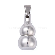 Openable 304 Stainless Steel Urn Ashes Pendants, Gourd Charm, Stainless Steel Color, 24x13.5mm, Hole: 7.5x5mm(STAS-D097-15P)