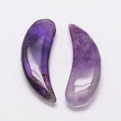 Magatama Natural Amethyst No Hole/Undrilled, for Wire Wrapped Pendant Making, 40x12x7mm(X-G-K044-03)