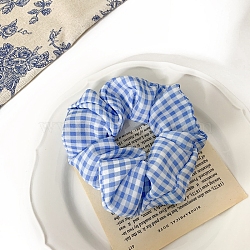 Fashion Cloth Ponytail Scrunchy Hair Ties, Ponytail Holder Hair Accessories for Women and Girls, Tartan, 115mm(PW-WGB0FC7-08)