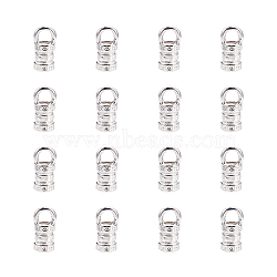 Tibetan Style Alloy Cord Ends, Silver, 10x4mm, Hole: 2mm(PALLOY-NB0001-04S)