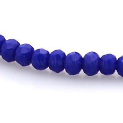 Imitation Jade Glass Faceted Rondelle Beads Strands, Blue, 3x2mm, Hole: 1mm, about 198pcs/strand, 15.7 inch(GLAA-A024A-04)