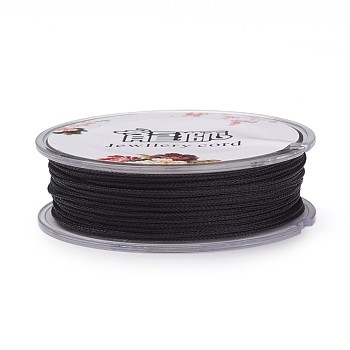 Polyester Metallic Thread, Black, 1mm, about 32.8 yards(30m)/roll