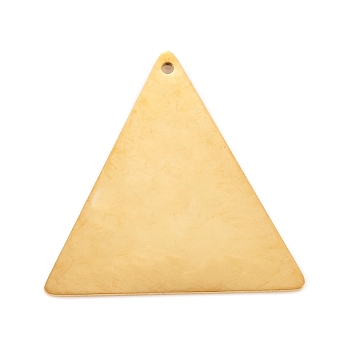 304 Stainless Steel Pendants, Manual Polishing, Stamping Blank Tag, Laser Cut, Triangle, Golden, 28.7x28.5x0.8mm, Hole: 1.2mm