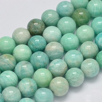 Natural Amazonite Beads Strands, Round, 7~8mm, Hole: 1mm, about 50~60pcs/strand, 15.7 inch
