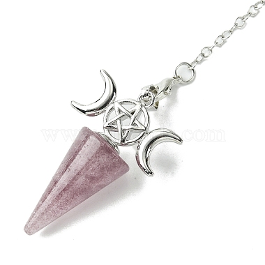 Natural Mixed Stone Cone Dowsing Pendulum Big Pendants(G-C114-01P)-4