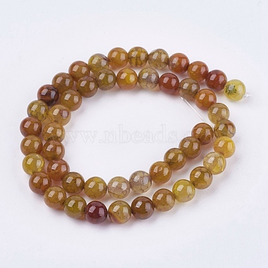 Natural Agate Round Beads Strand(G-L087-8mm-06)-2