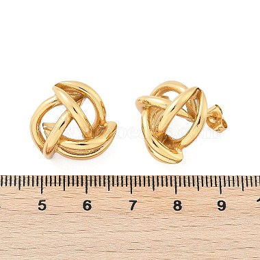 304 Stainless Steel Swirl Stud Earrings(EJEW-M070-12G)-3