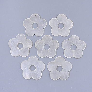 WhiteSmoke Flower Capiz Shell Pendants