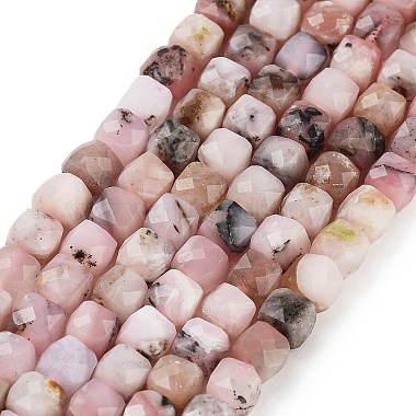 Cube Pink Opal Beads