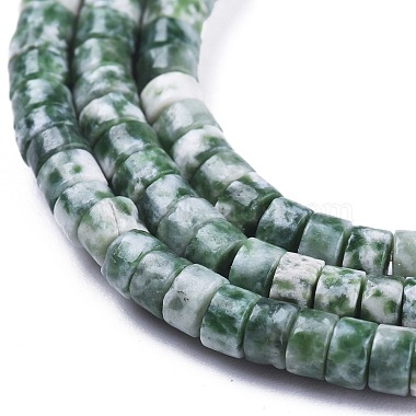 Chapelets de perles en jaspe à pois verts naturels(G-F631-A36)-2