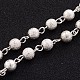 Brass Textured Beads Handmade Chains(AJEW-JB00139-03)-1