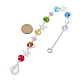 Glass and Brass Link Pendant Decorations(HJEW-TA00127)-3