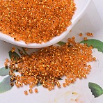 MIYUKI Delica Beads, Cylinder, Japanese Seed Beads, 11/0, (DB0045) Silver-Lined Orange, 1.3x1.6mm, Hole: 0.8mm, about 20000pcs/bag, 100g/bag(SEED-J020-DB0045)