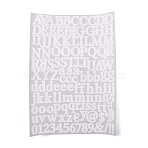 PVC Alphabet Number Stickers, Waterproof Self-Adhesive Decals, for DIY Mobile Phone Shell, Rectangle with Letter A~Z and Number 0~9, White, 290x211x0.1mm, Stickers: 4~30x4~27mm(DIY-WH0399-87E)