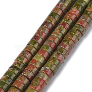 Natural Unakite Bead Strands,  Heishi Beads, Flat Round/Disc, 6x3.5mm, Hole: 1mm, about 113~121pcs/strand, 14.76~15.74 inch(37.5~40cm)(G-Z006-C12)