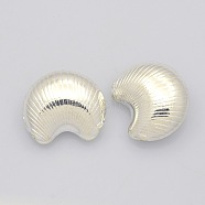 Brass Finding Beads, Moon, Silver Color Plated, 20x23x9mm, Hole: 1mm(KK-J188-15S)