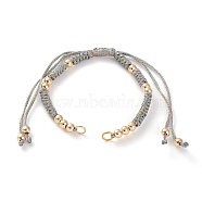 Adjustable Polyester Braided Cord Bracelet Making, with Metallic Cord, Brass Beads, 304 Stainless Steel Jump Rings, Colorful, 5-1/2~11-3/8 inch(14~29cm)(AJEW-JB00892-07)
