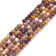 Natural Mookaite Faceted Round Beads Strands, 3mm, Hole: 0.5mm, about 132pcs/strand(G-A129-3mm-19-1)