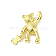 Brass Pendants, Bear, Real 18K Gold Plated, 20.5x17x4.5mm, Hole: 3mm(X-KK-E111-23G)