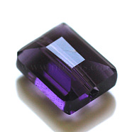Imitation Austrian Crystal Beads, Grade AAA, Faceted, Rectangle, Indigo, 6x8x4mm, Hole: 0.7~0.9mm(SWAR-F060-8x6mm-27)