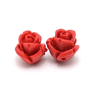 Cinnabar Carved Rose Beads, DIY Earring, Bracelet Jewelry Accessories, Red, 8~8.5x7.5mm, Hole: 1mm(CARL-WH0001-01A)