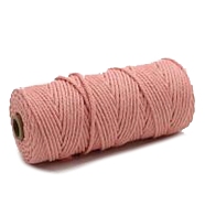 Cotton String Threads, Macrame Cord, Decorative String Threads, for DIY Crafts, Gift Wrapping and Jewelry Making, Pink, 3mm, about 109.36 Yards(100m)/Roll(PW-WG49487-32)