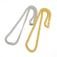 Fashionable 304 Stainless Steel Cuban Link Chain Necklaces, with Lobster Claw Clasps, Mixed Color, 20 inch~21 inch(50.8~53.3cm)x7mm(STAS-A028-N062)