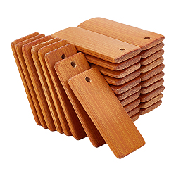 Elite 120Pcs Bamboo Pendants, Rectangle Charms, Dark Salmon, 44.5x19.5x3.5mm, Hole: 2.5mm(WOOD-PH0002-71)