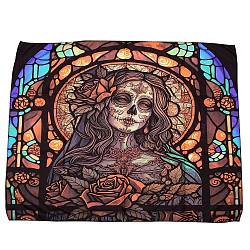 Halloween Theme Skull Pattern Polyester Wall Hanging Tapestry, for Bedroom Living Room Decoration, Rectangle, Colorful, 730x950mm(HAWE-PW0001-112A)