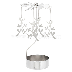 Stainless Steel Spinning Rotary Candle Holder Stand, Rotating Carousel Tea Light Holder, for Wedding Christmas Party Decoration, Branch, 9.5x14cm(DIY-WH0304-976B)