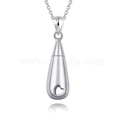 Stainless Steel Pendant Necklaces, Urn Ashes Necklaces, with Pin and Funnel, Stainless Steel Color, 21.65 inch(55cm)(PW-WG21928-01)